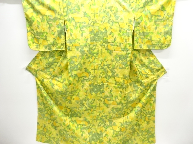 JAPANESE KIMONO / TSUMUGI / ABSTRACT BIRD